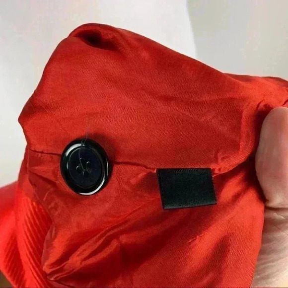 Linda Allard Ellen Tracy blazer size 10 red 100% linen double breasted 80s 90s - Picture 10 of 12